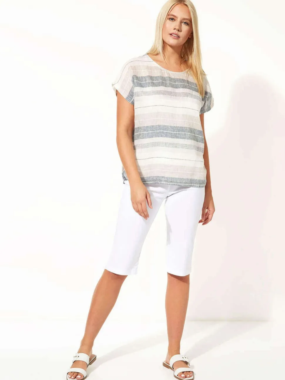 Blanc - Short Roman stretch longueur genoux
