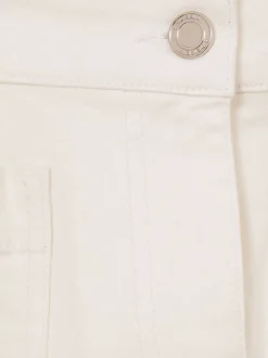 Blanc - Short taille mi-haute Reiss Kira en denim avec poches plaquées