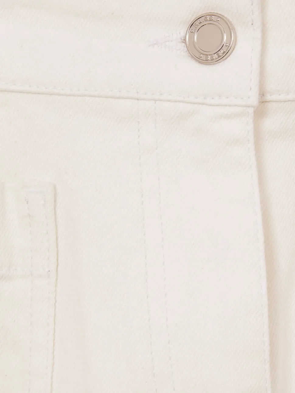 Blanc - Short taille mi-haute Reiss Kira en denim avec poches plaquées
