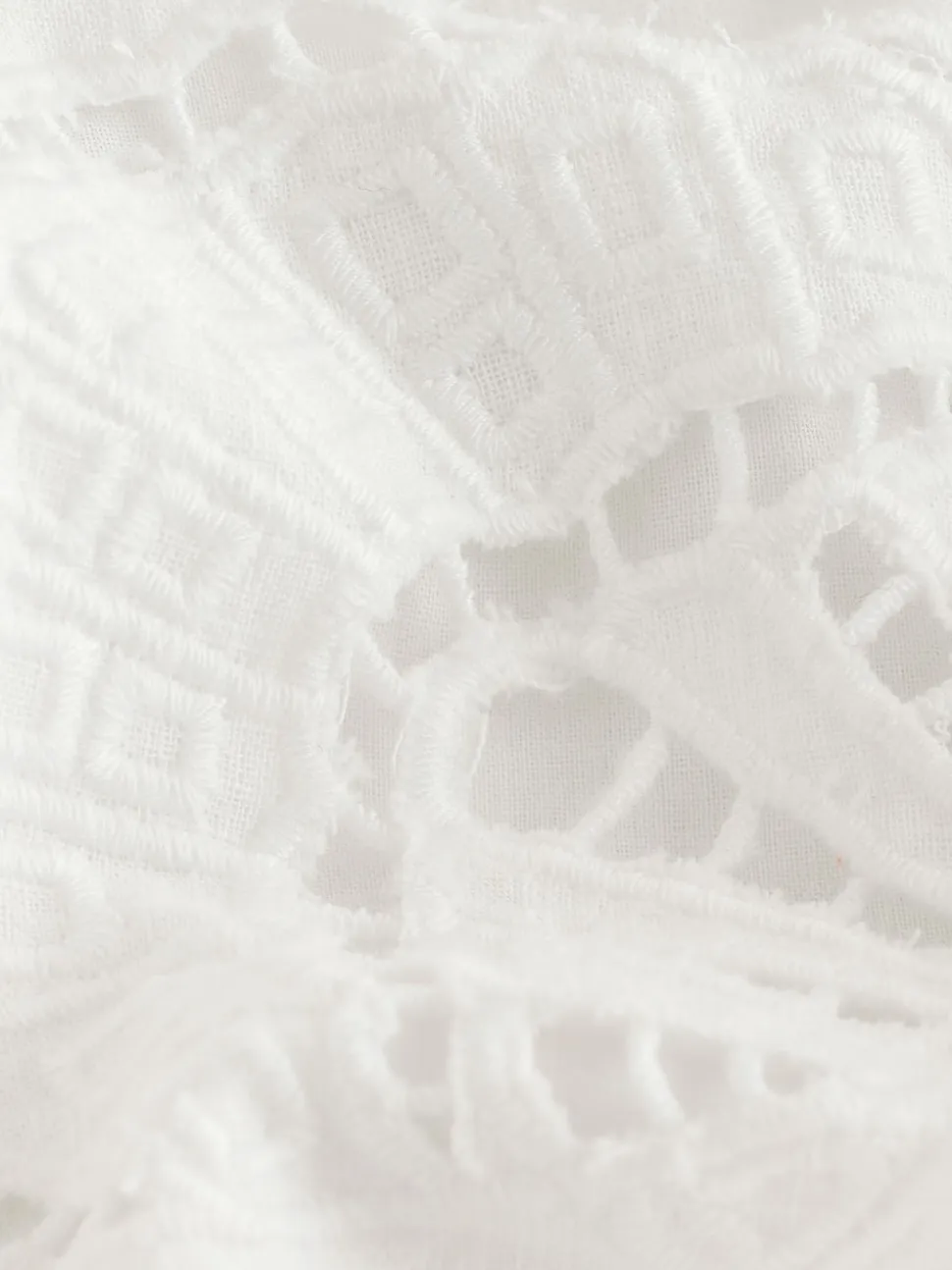 Blanc - Shorts Broderie