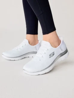 Blanc - Skechers Womens Slip In Summits Dazzling Haze Trainers
