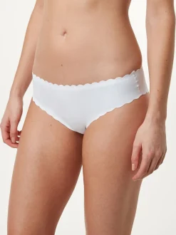 Blanc - Slip invisible à bord festonné