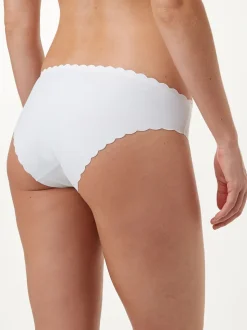 Blanc - Slip invisible à bord festonné