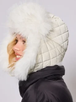 Blanc - South Beach Chapeau de trappeur de ski en fausse fourrure