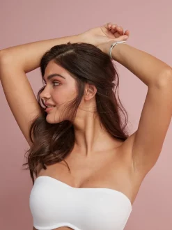 Blanc - Soutien-gorge bandeau sans bretelles DD+ sans rembourrage Minimise