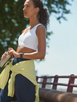Blanc - Soutien-gorge B-GG Active Sports Impact élevé Dry Tech zippé sur le devant