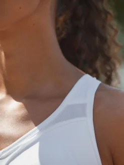 Blanc - Soutien-gorge B-GG Active Sports Impact élevé Dry Tech zippé sur le devant