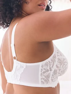 Blanc - Soutien-gorge B-H confort ultime en dentelle sans rembourrage sans armatures