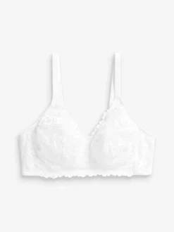 Blanc - Soutien-gorge B-H confort ultime en dentelle sans rembourrage sans armatures