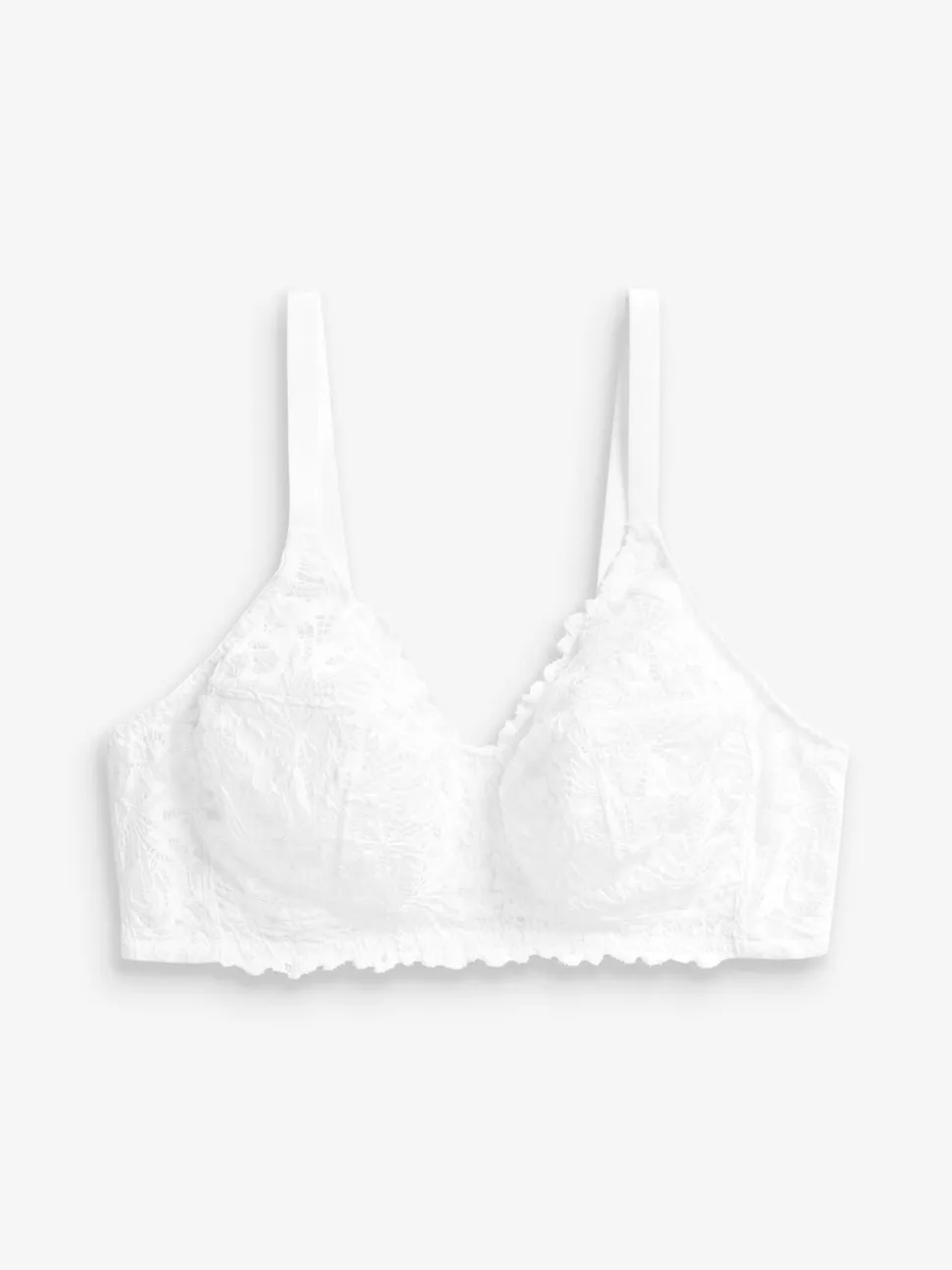 Blanc - Soutien-gorge B-H confort ultime en dentelle sans rembourrage sans armatures