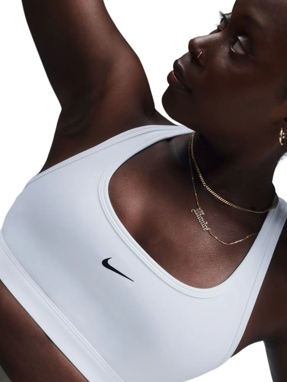 Blanc - Soutien-gorge de sport Nike Swoosh léger
