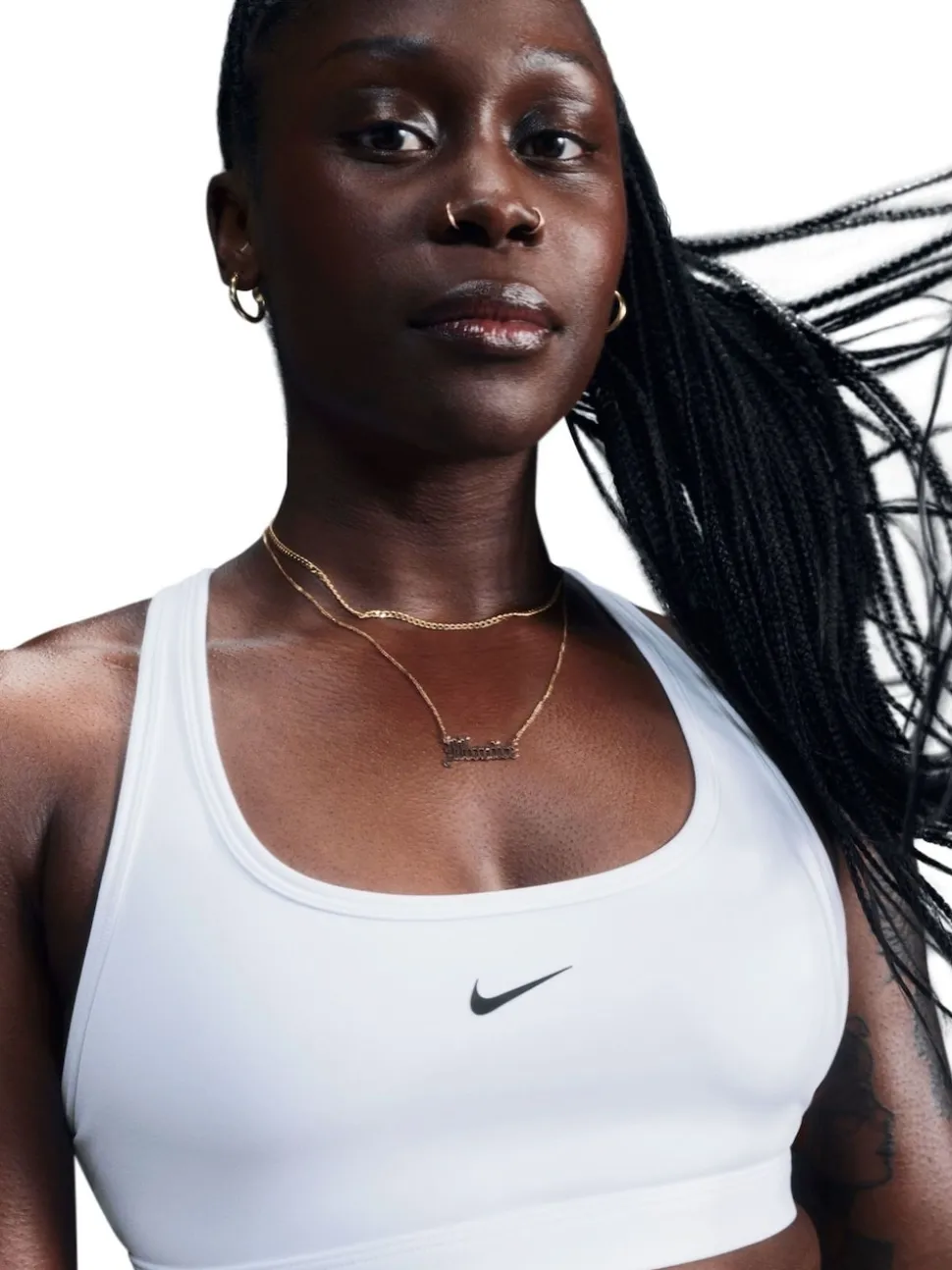 Blanc - Soutien-gorge de sport Nike Swoosh léger