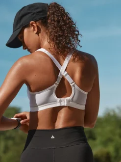 Blanc - Soutien-gorge non rembourré BG Active Sports High Impact Dry Tech