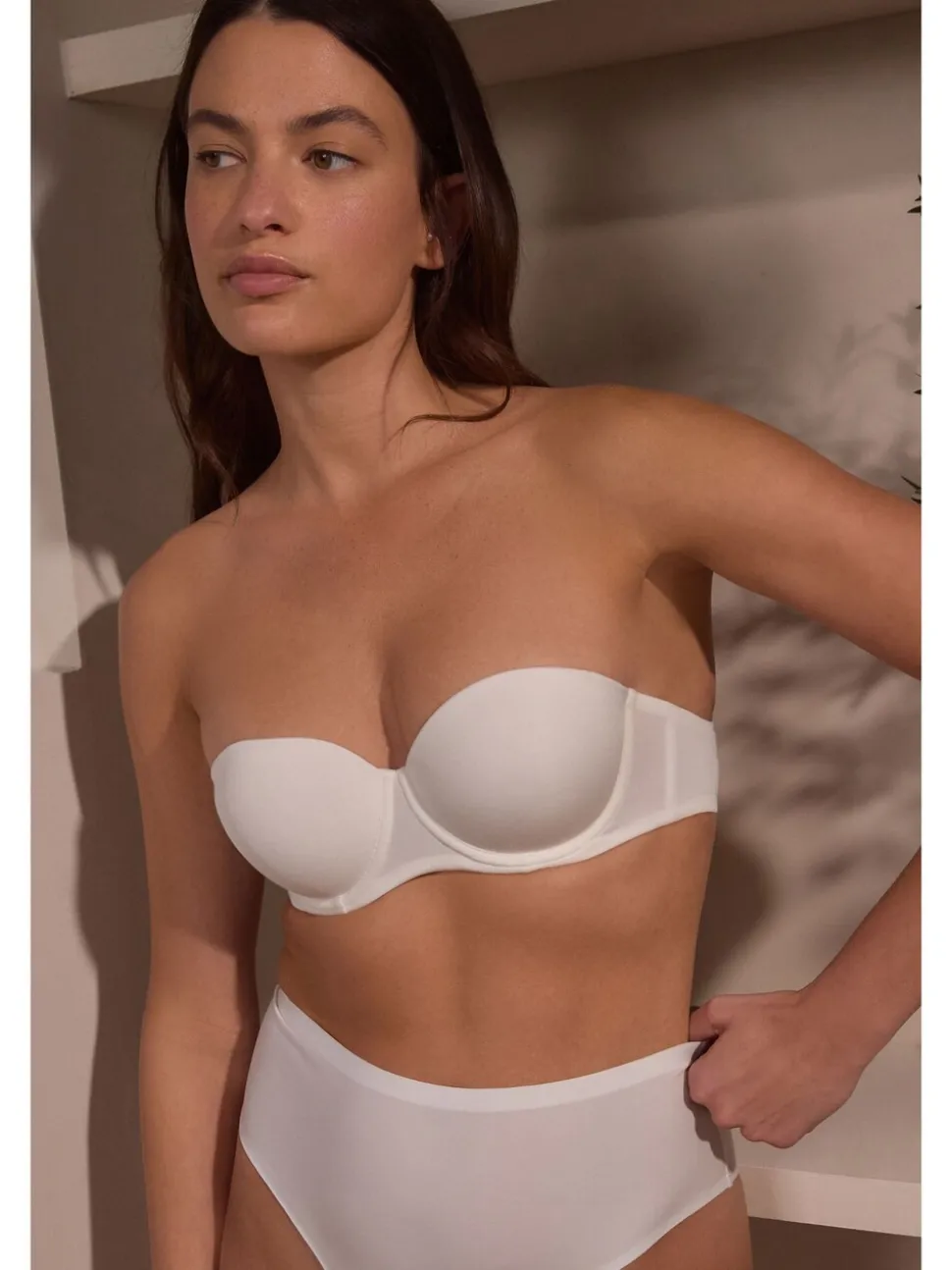 Blanc - Soutien-gorge push-up multiway sans bretelles A-E