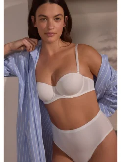 Blanc - Soutien-gorge push-up multiway sans bretelles A-E