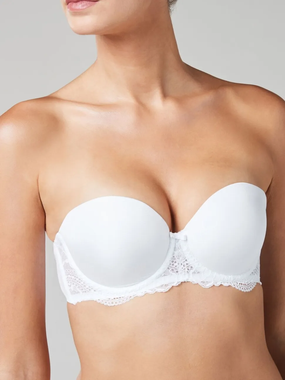 Blanc - Soutien-gorge push-up push-up A-DD Triple Boost sans bretelles