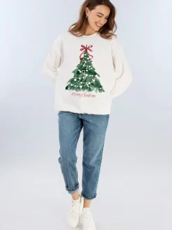 Blanc - Sweat-shirt aquarelle Brands In Noël
