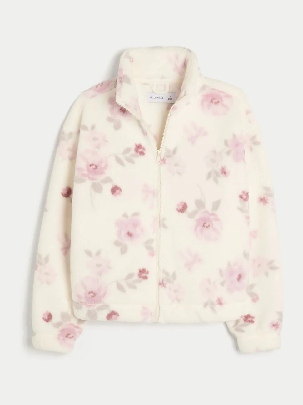 Blanc - Sweat-shirt Hollister Gilly Hicks brodé zippé