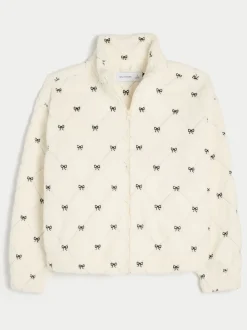 Blanc - Sweat-shirt Hollister Gilly Hicks brodé zippé
