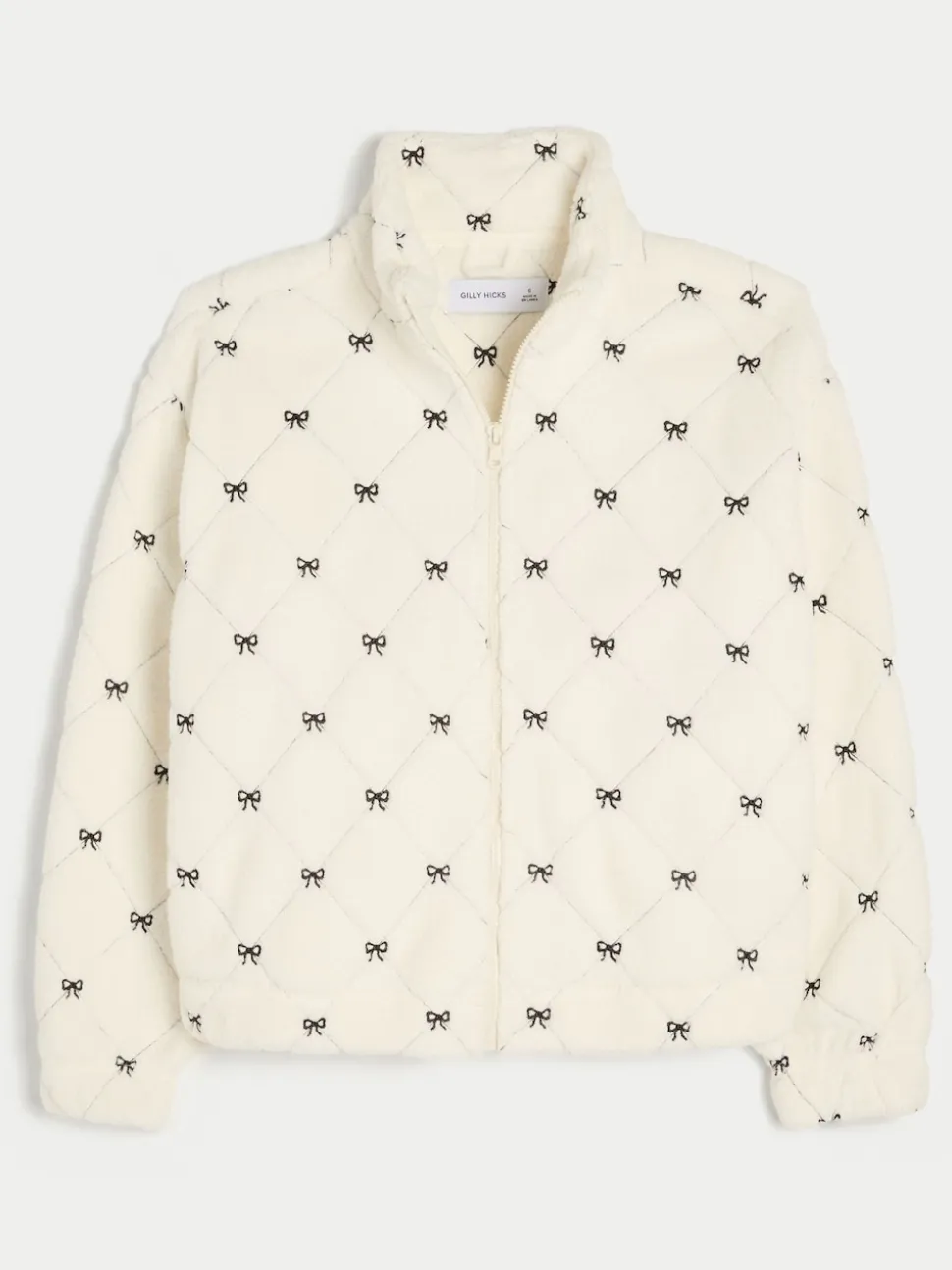 Blanc - Sweat-shirt Hollister Gilly Hicks brodé zippé