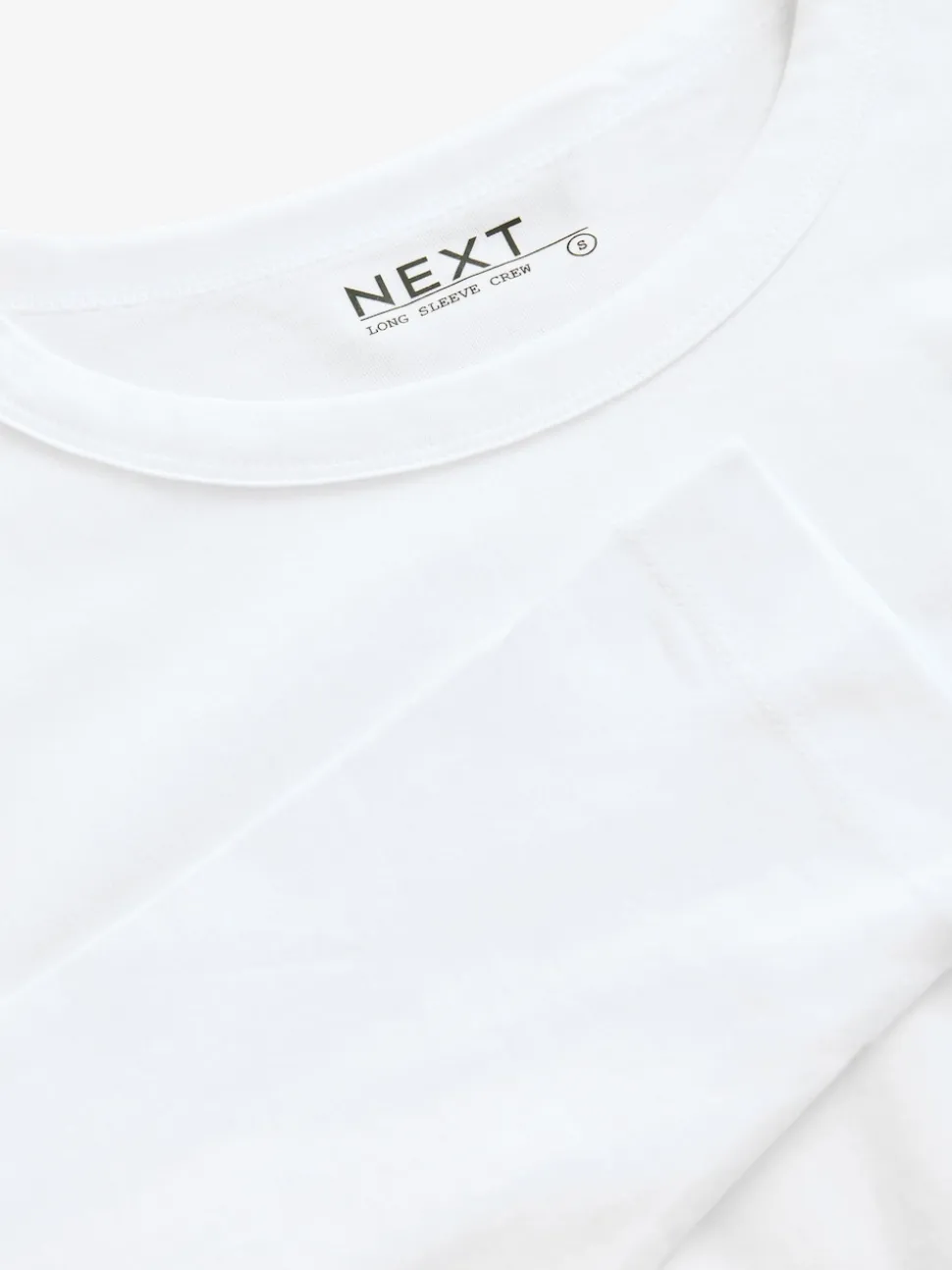 Blanc - T-shirt à manches longues de cou d'équipage