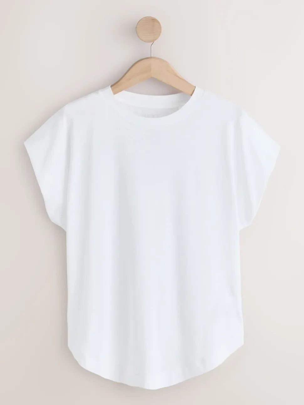 Blanc - T-shirt Blend modal TENCEL™ à Mancherons
