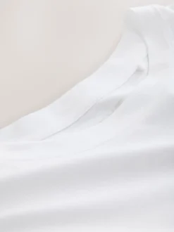 Blanc - T-shirt Blend modal TENCEL™ à Mancherons