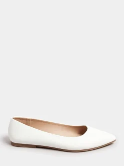Blanc - Yours Curve Coupe large Chaussures plates Point Escarpins