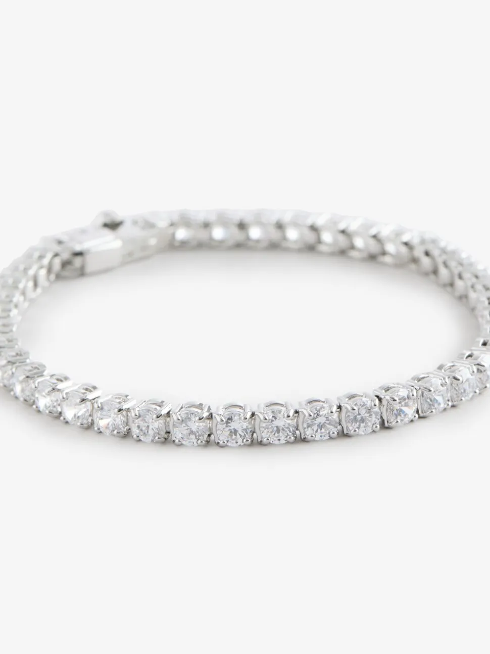 Blanc chromé - Bracelet tennis Swarovski Matrix avec plaqué or rond