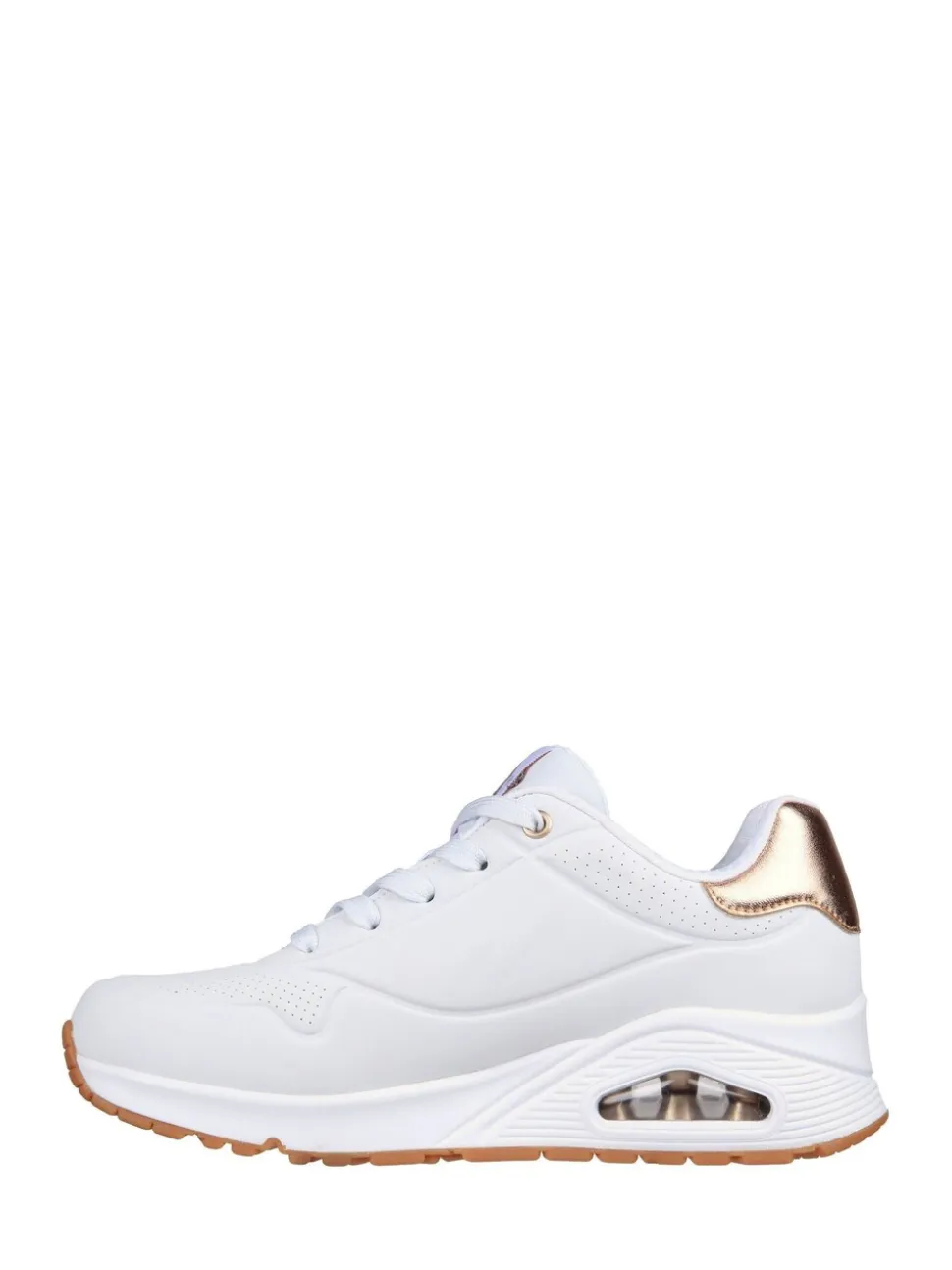 Blanc de coton - Baskets Skechers Golden Fit Uno femme dorées