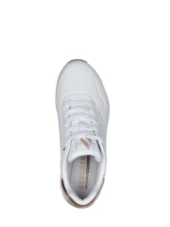 Blanc de coton - Baskets Skechers Golden Fit Uno femme dorées