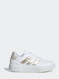 Blanc et doré - Baskets adidas Courtblock Bold