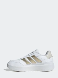 Blanc et doré - Baskets adidas Courtblock Bold