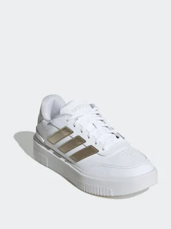 Blanc et doré - Baskets adidas Courtblock Bold