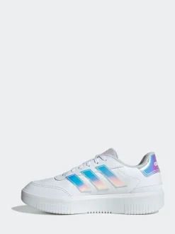 Blanc éteint - Baskets adidas Courtblock Bold