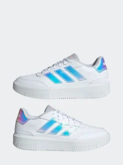 Blanc éteint - Baskets adidas Courtblock Bold