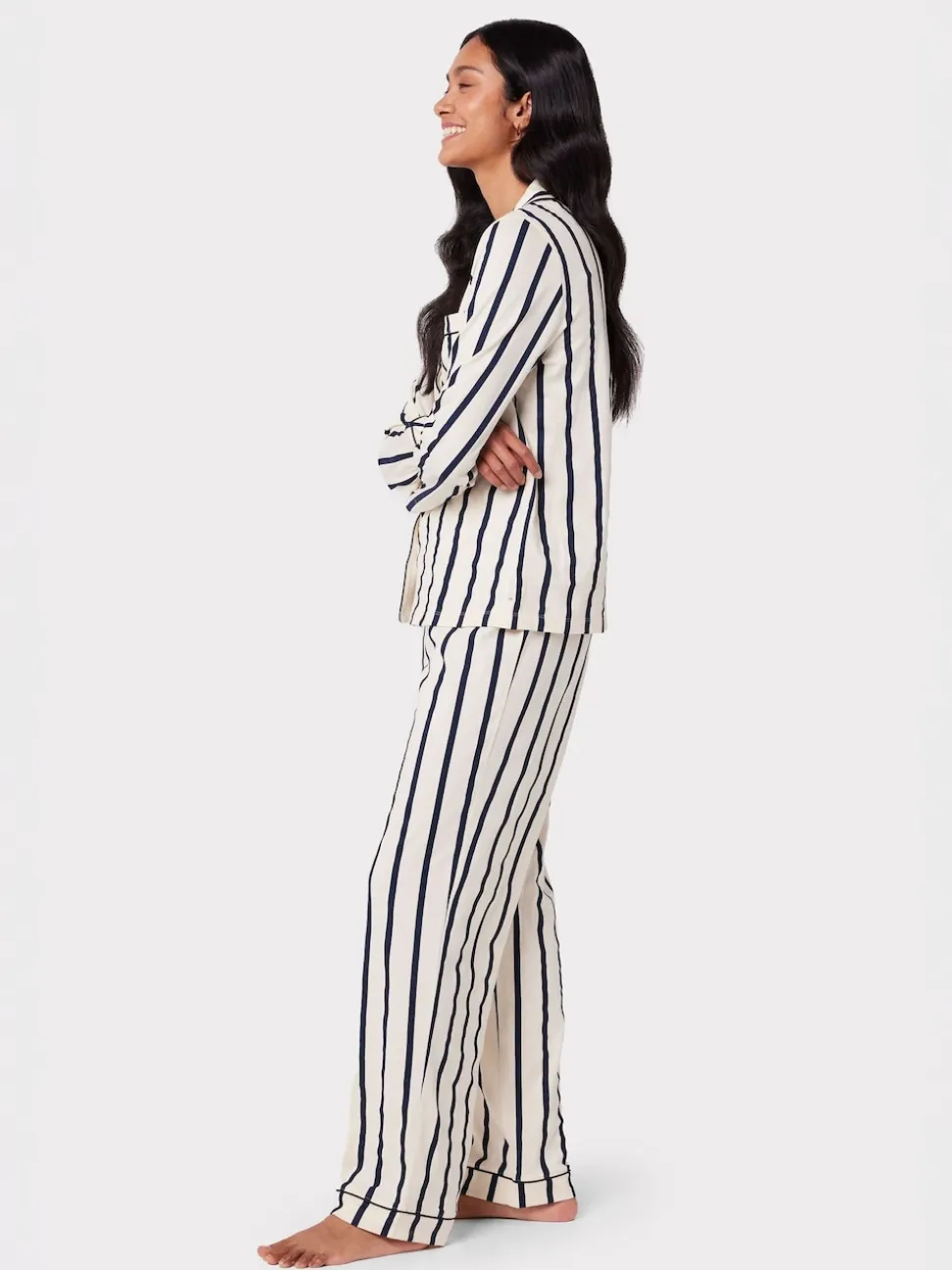 Blanc/Bleu - Ensembles de pyjamas longs Chelsea Peers
