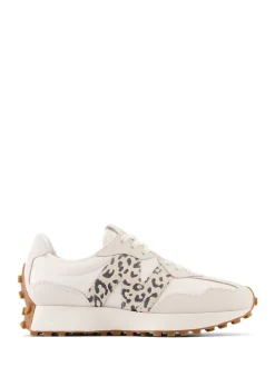 Blanc/imprimé léopard - New Balance 327 Trainers