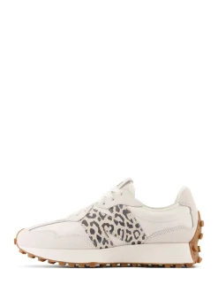 Blanc/imprimé léopard - New Balance 327 Trainers