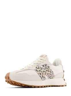 Blanc/imprimé léopard - New Balance 327 Trainers