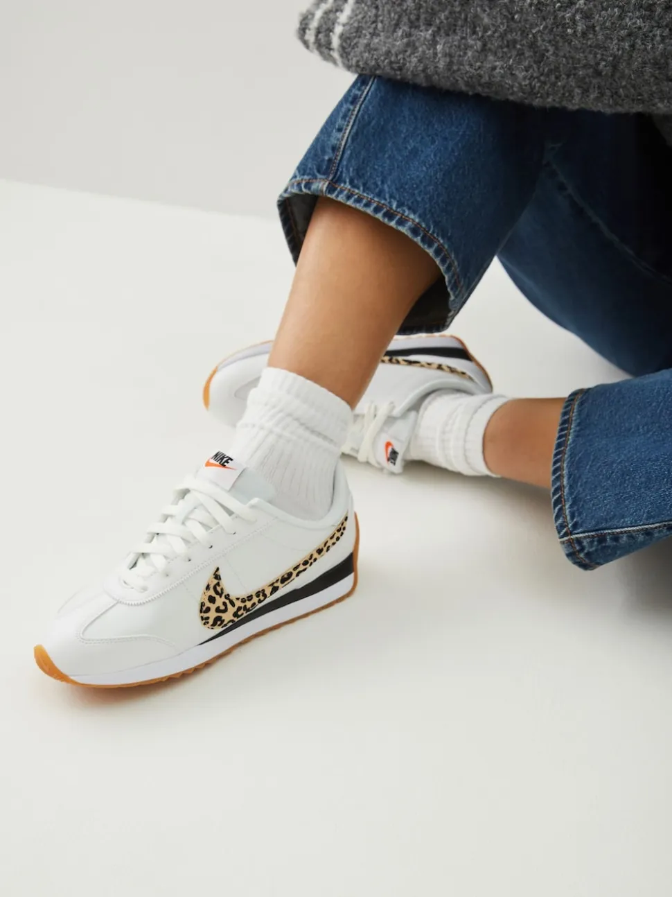 Blanc/imprimé léopard - Nike Pacific Trainers
