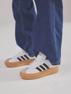 Blanc/Noir - adidas baskets VL Court Bold