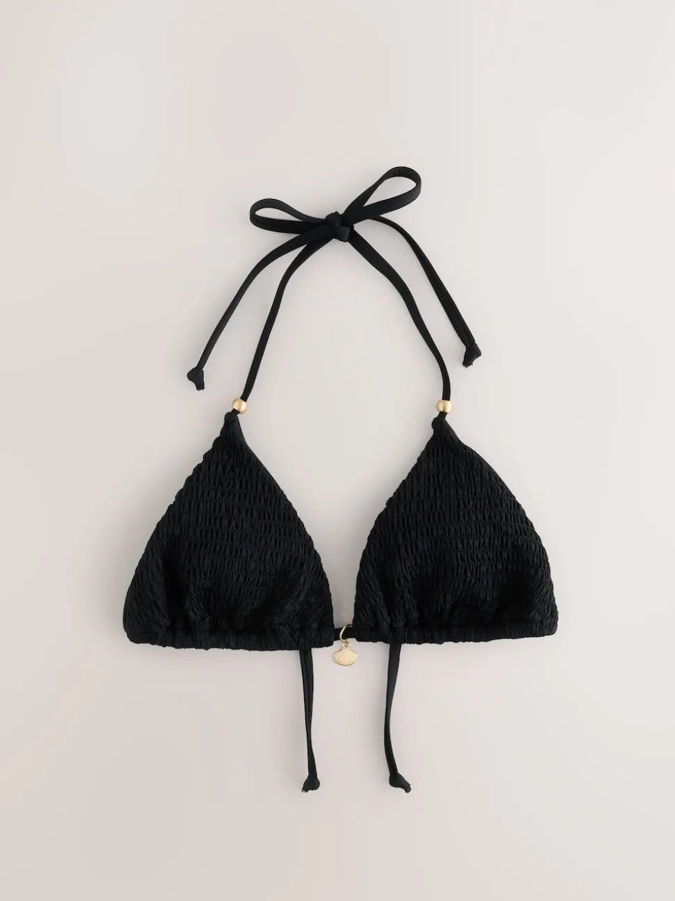 Blanc/Noir - Lot de 2 hauts de bikini triangle froncés