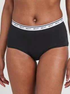 Blanc/Noir/Gris - Lot de 4 culottes à logo en coton