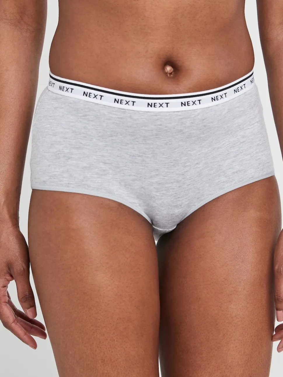 Blanc/Noir/Gris - Lot de 4 culottes à logo en coton