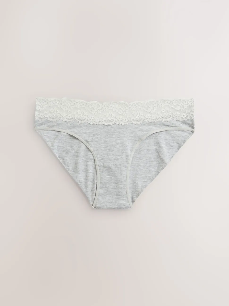 Blanc/Noir/Gris - Lot de 4 culottes en coton et dentelle