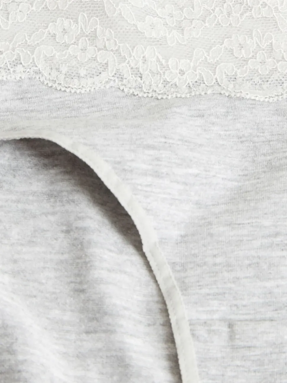 Blanc/Noir/Gris - Lot de 4 culottes en coton et dentelle