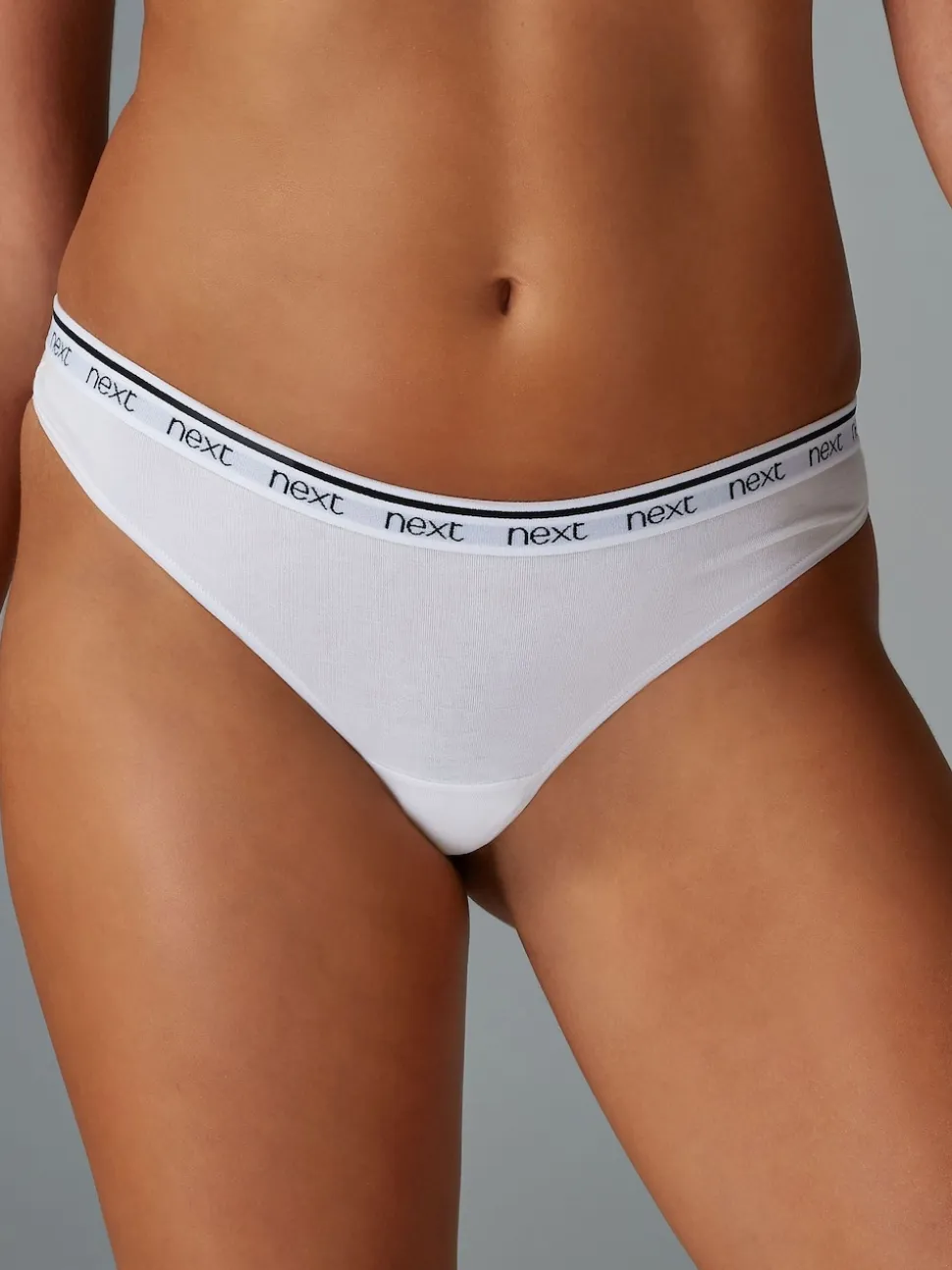 Blanc/Noir/Gris - Lot de 4 culottes à logo en coton