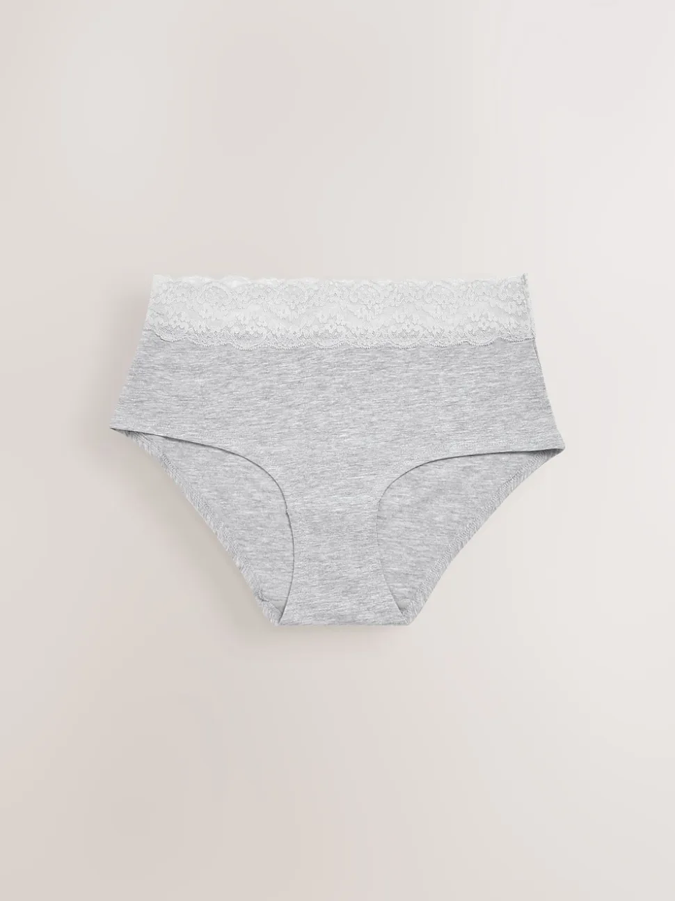 Blanc/Noir/Gris - Lot de 4 culottes en coton et dentelle