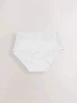 Blanc/Noir/Gris - Lot de 4 culottes en coton et dentelle